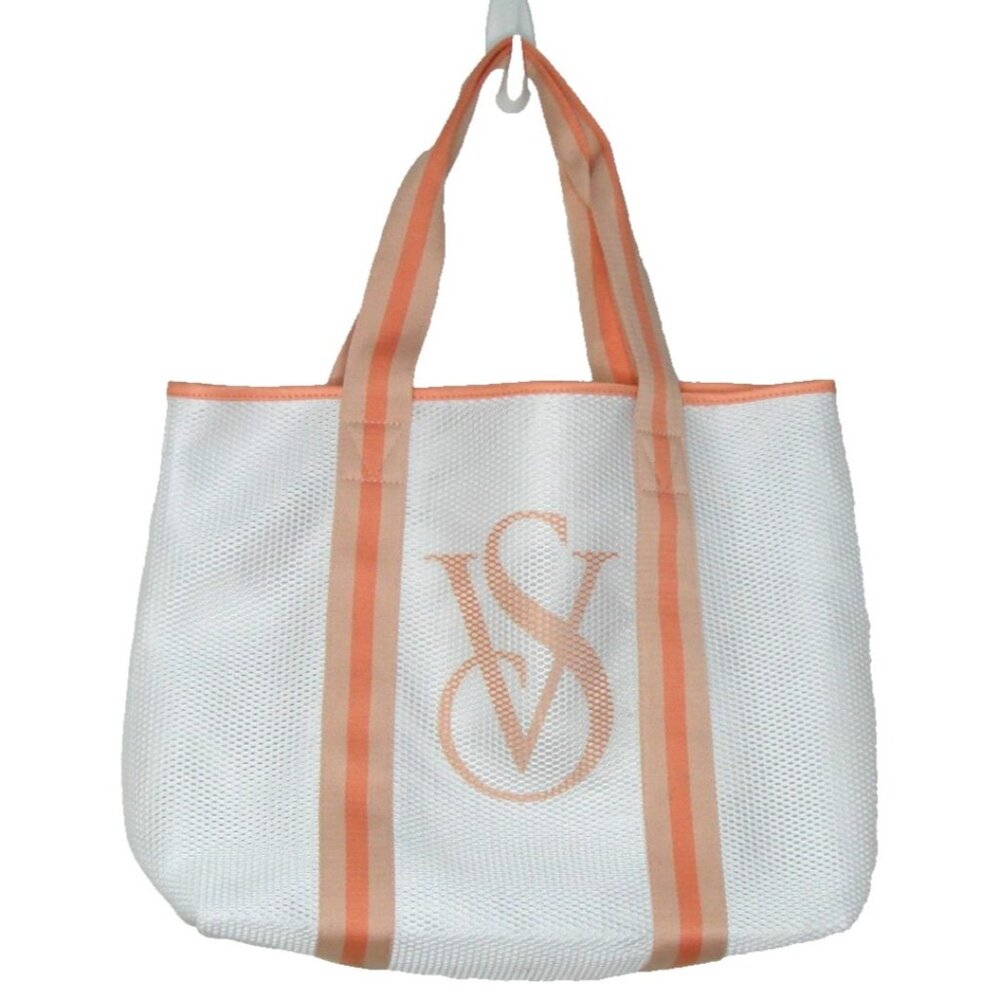Victoria's Secret VS The Energizer Tote Bag Orange Peach White Mesh Travel Beach